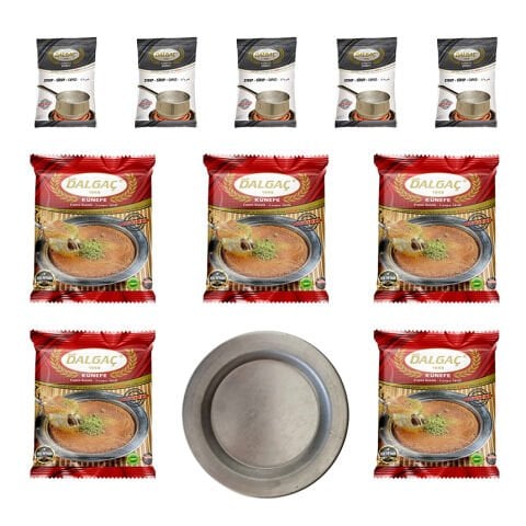 Hazır Künefe Paketi - 5 Adet Peynirli Künefe + 5 Adet Şerbet + 1 Adet Tabak