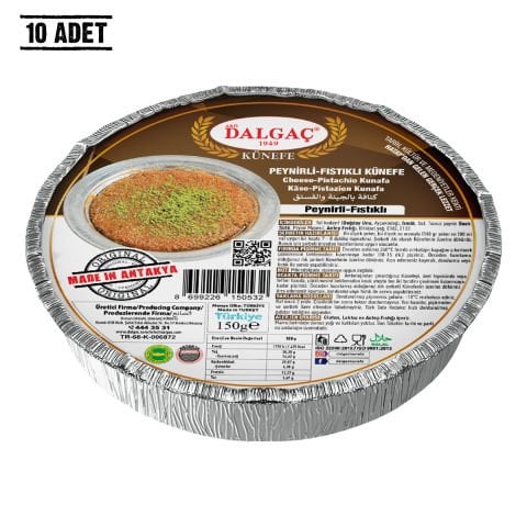 Folyo Tabak İçinde Dondurulmuş Peynirli-Fıstıklı Künefe 150 Gr