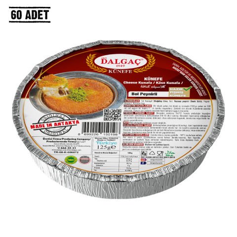 Dondurulmuş Peynirli Künefe 120 Gr + Şerbet Orta (60 Adet)