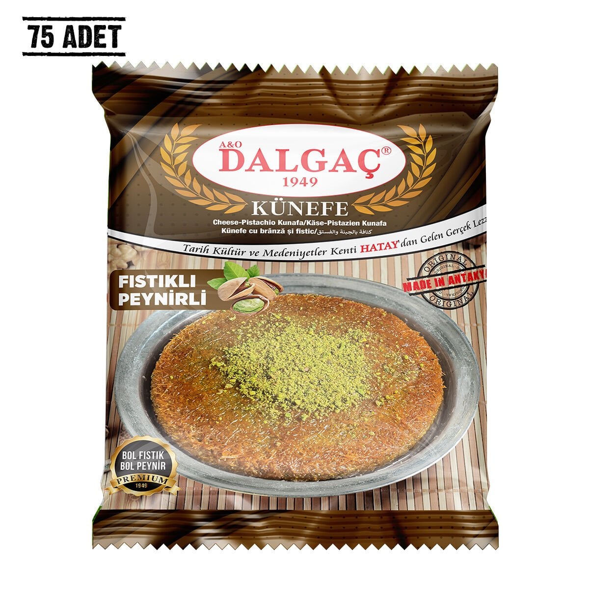 Dondurulmuş Peynirli-Fıstıklı Künefe 140 Gr Orta (75 Adet)